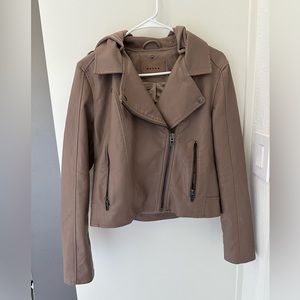 Blanknyc moto jacket with removable hood